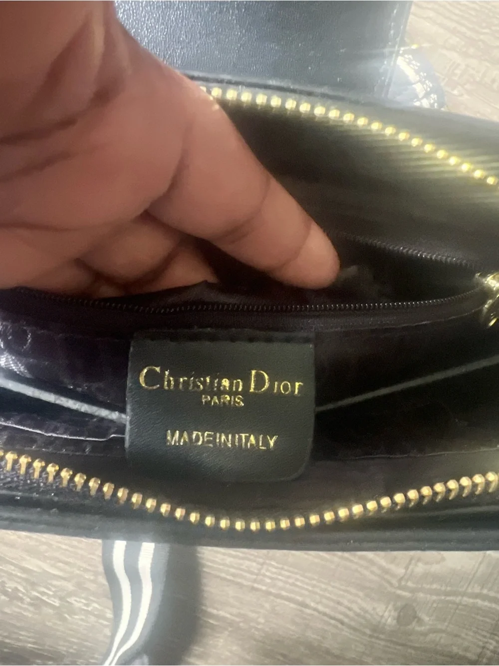 Dior Black & White Christian Dior Logo Canvas Messenger Bag